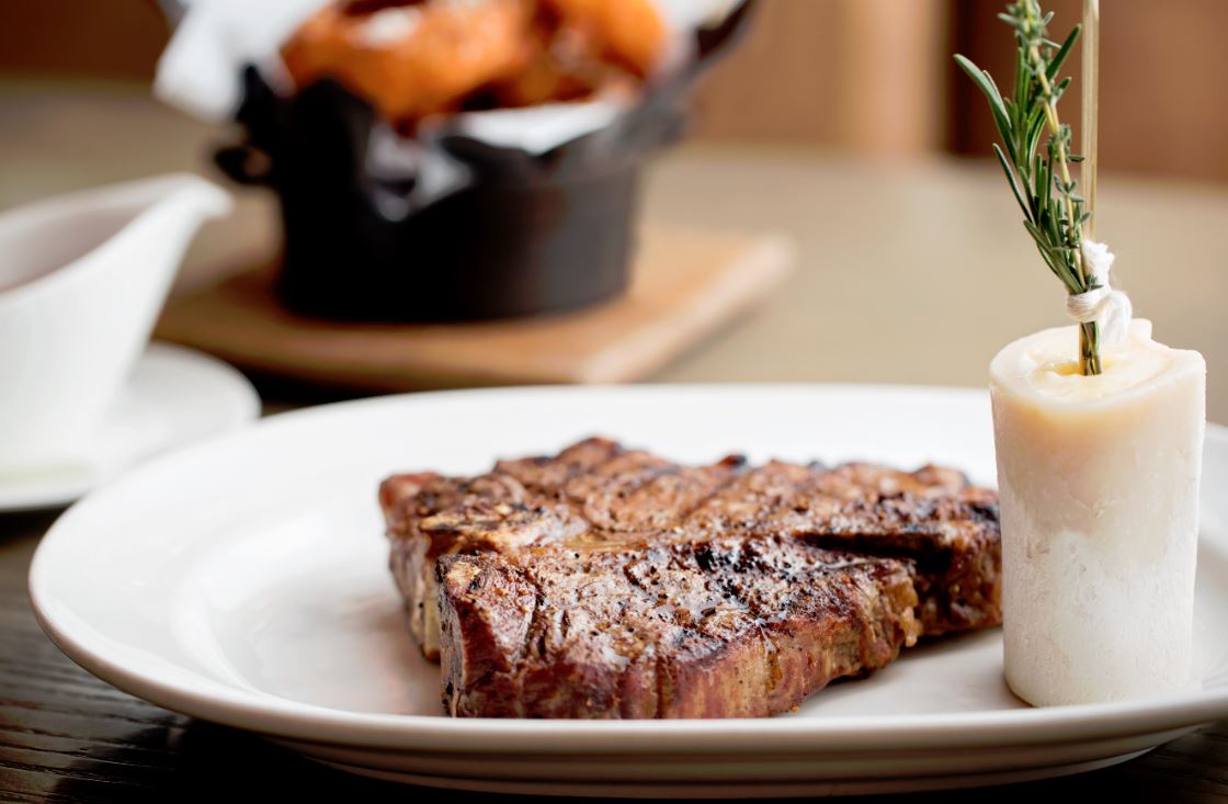 steak from mooo restaurant within XV Beacon Hotel